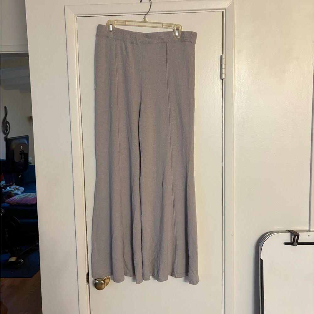 Free People Beach Cream Towel Wide Leg Pants Size L - Picture 2 of 6